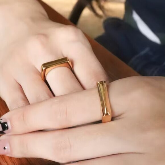 14K Gold Filled Geometric Ring - Picture 3 of 4